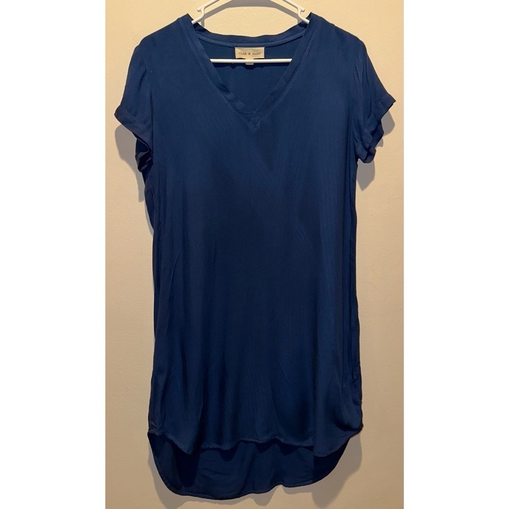 Cloth & Stone Navy Blue V-Neck High Low Shift‎ Dress XS